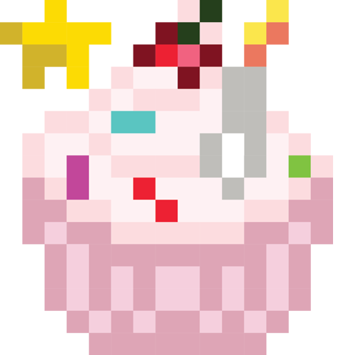 Pixel Cupcake (1 Ano)